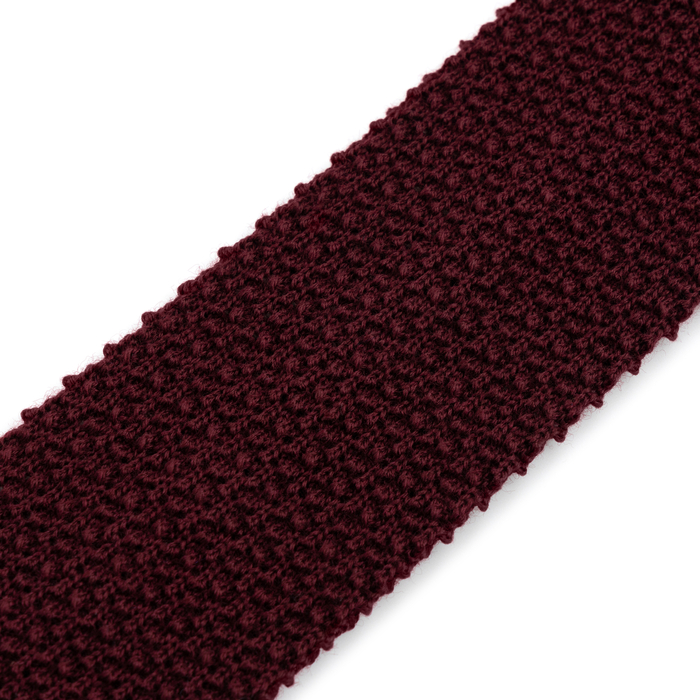 Burgundy Wool Knitted Tie