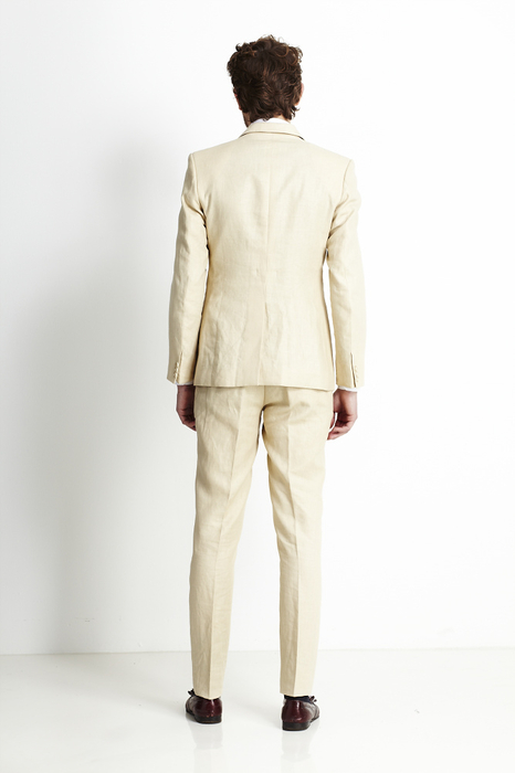 Beige Pure Linen Suit