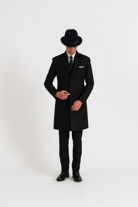 Black Wool Dreyfus Overcoat
