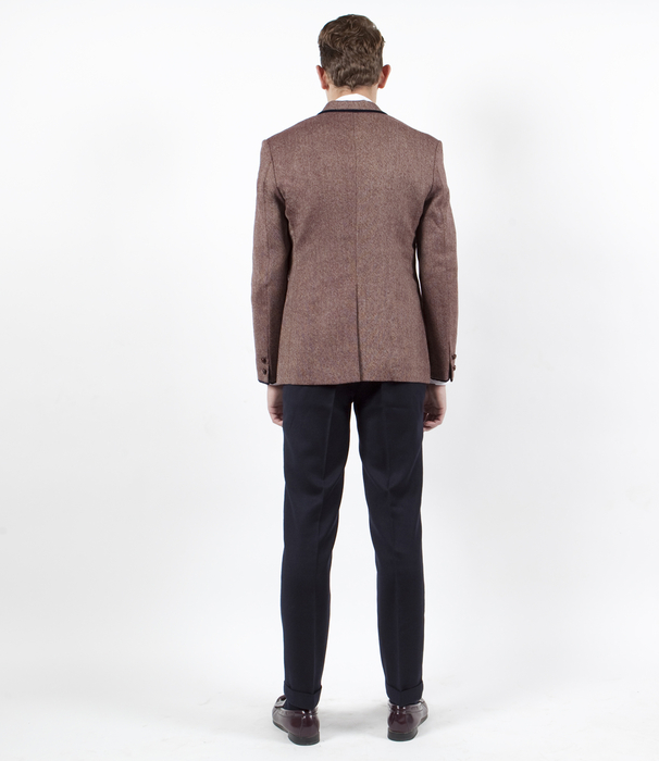 Burgundy Nailhead Tweed Sack Jacket