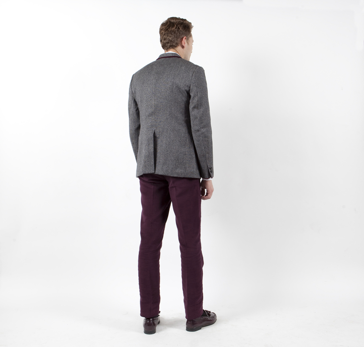 Grey Nailhead Tweed Sack Jacket