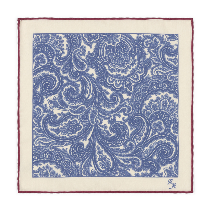 Soft Blue Silk Paisley