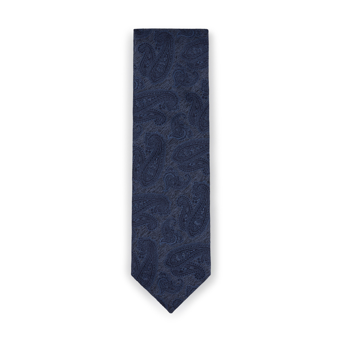 Dusk Blue Paisley Silk Tie
