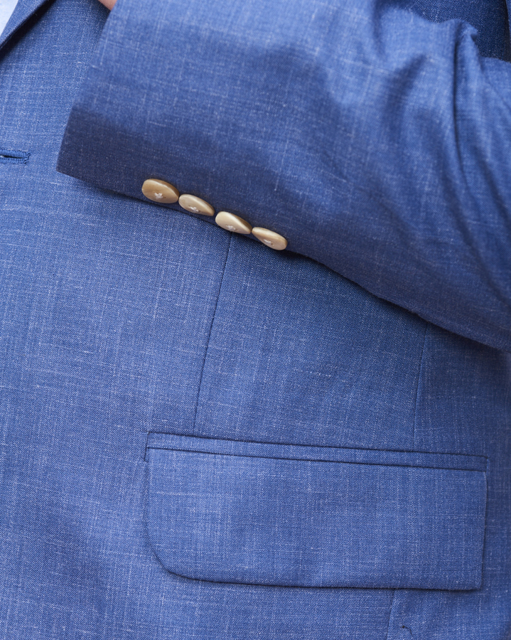 Image of Blue Naturals Wool Silk Linen Suit