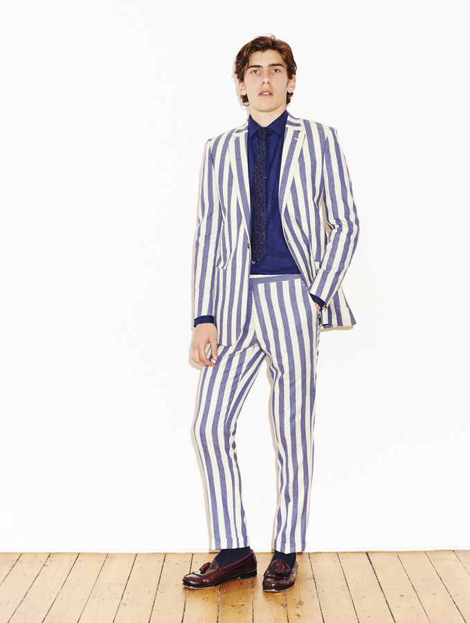 Image of Rikers Striped Wool Suit