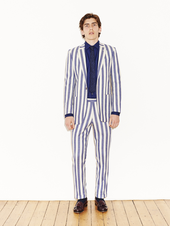 Image of Rikers Striped Wool Suit