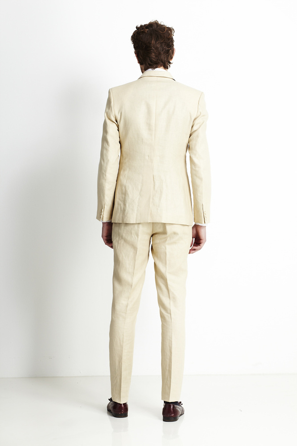 Image of Beige Pure Linen Suit