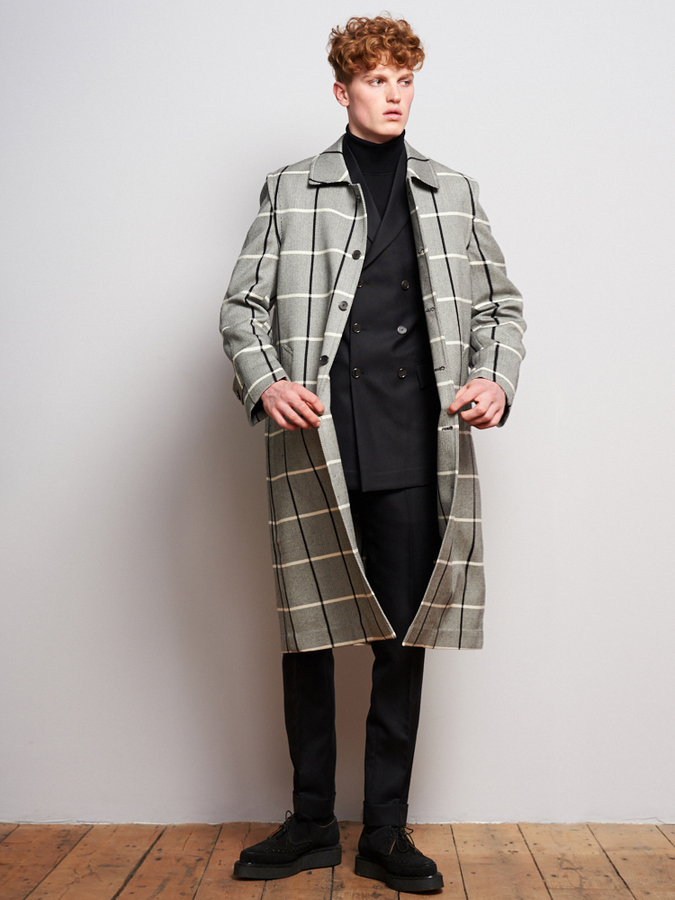 Image of Check Tyrol Wool Overcoat