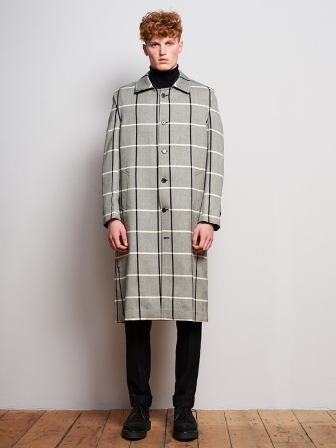 Image of Check Tyrol Wool Overcoat