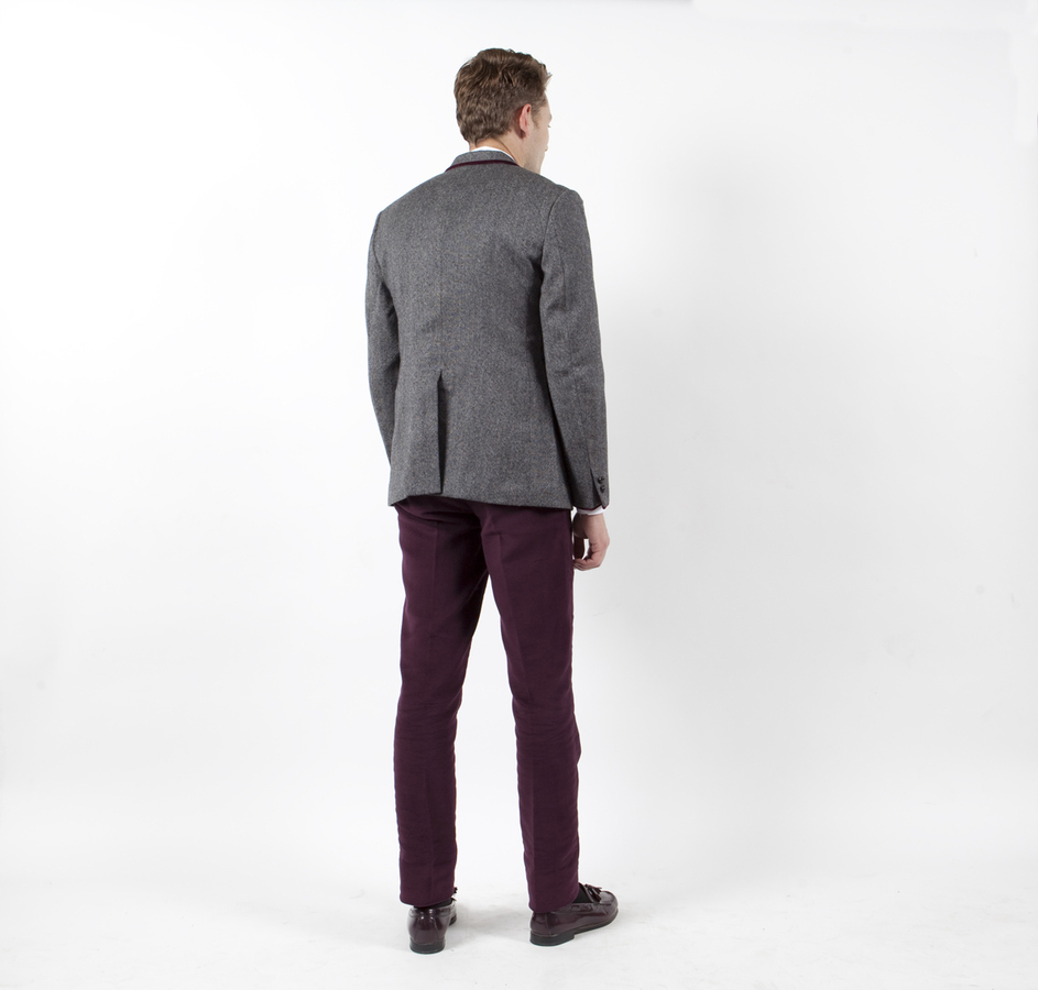 Image of Grey Nailhead Tweed Sack Jacket