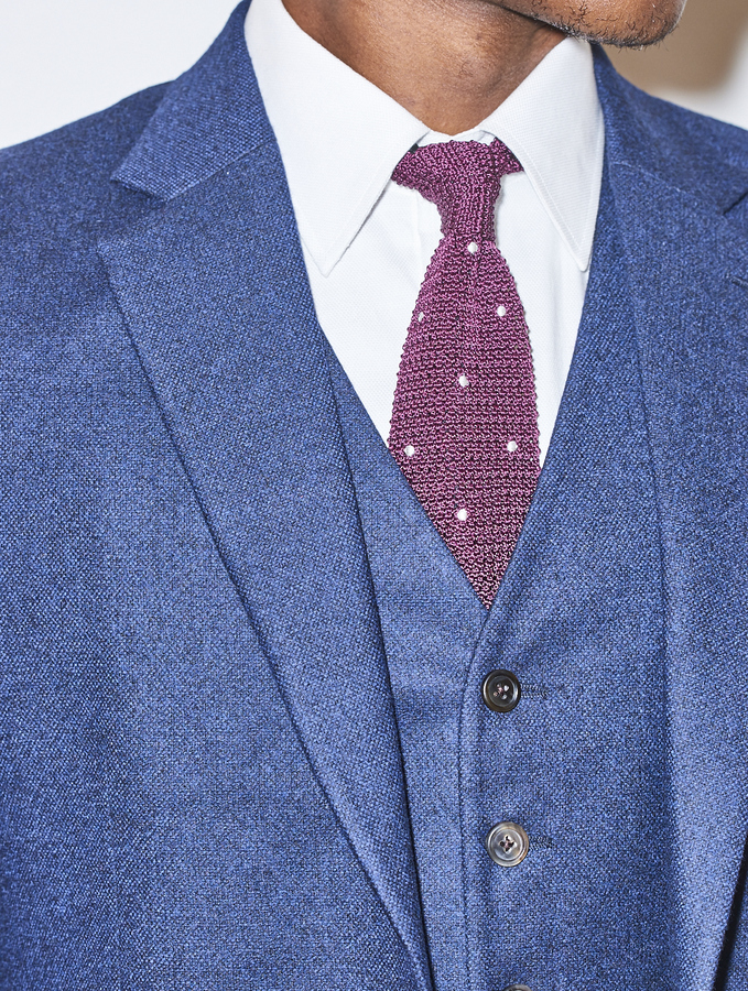 Image of Navy Blue British Flannel Suit