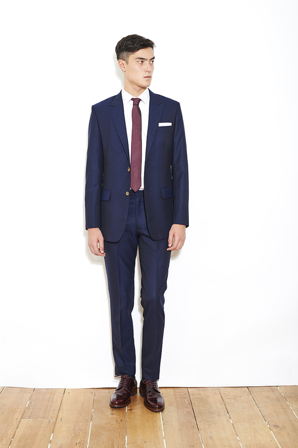 Image of Navy/Blue Worsted Wool Suit