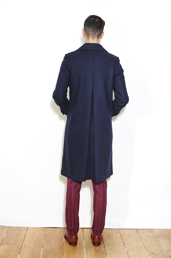 Image of Navy Tyrol Wool Overcoat