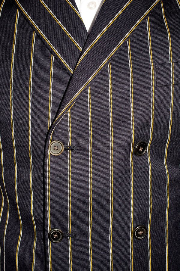 Image of Navy Boat Stripe Wool Suit