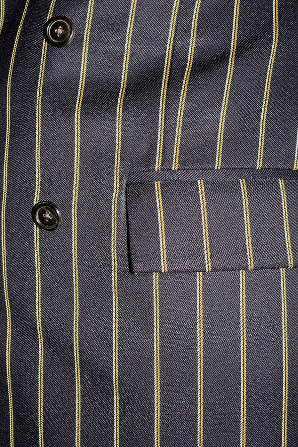 Image of Navy Boat Stripe Wool Suit