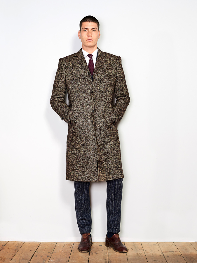 Image of Brown Wool Alpaca Sligo Overcoat