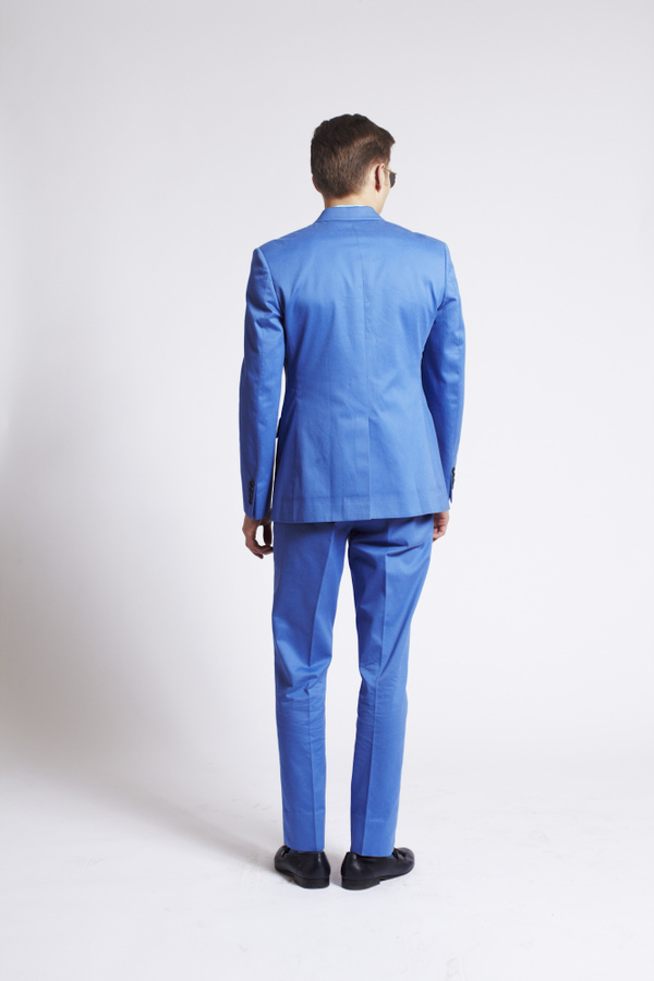 Image of Light Blue Cotton Drill Suit