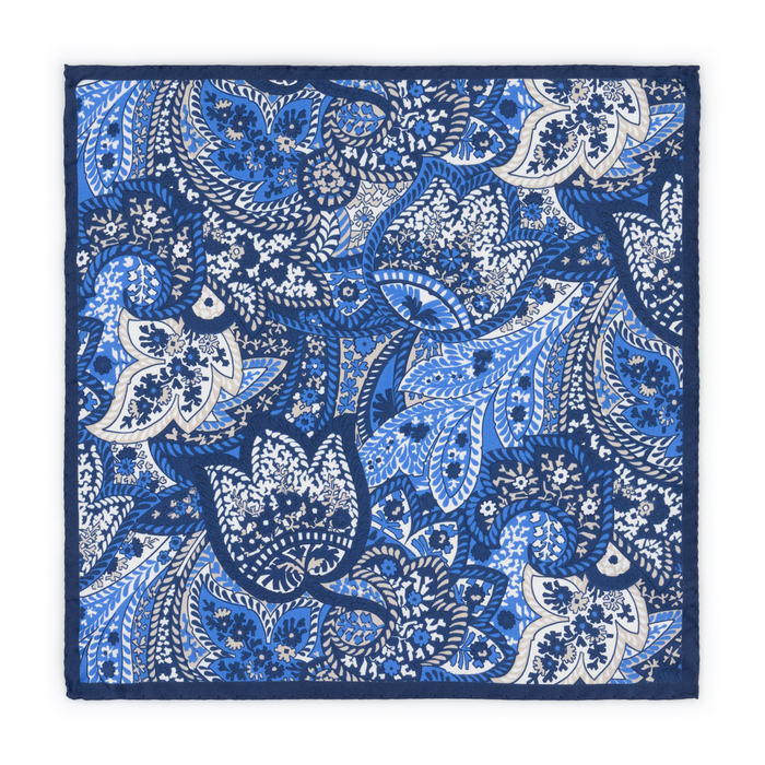 Blue Silk Floral