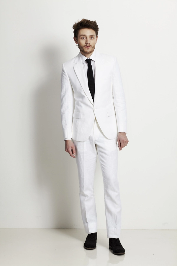 white linen suit